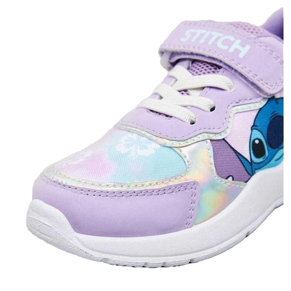 White-Purple - Lifestyle - Lilo & Stitch Childrens-Kids Stitch Leather Trainers