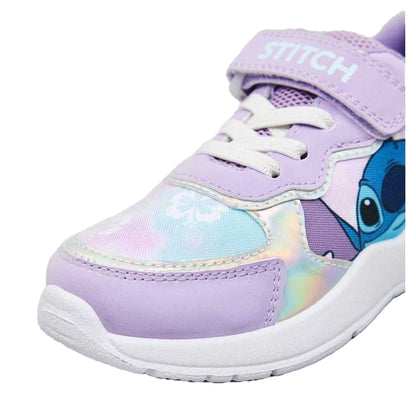 White-Purple - Lifestyle - Lilo & Stitch Childrens-Kids Stitch Leather Trainers