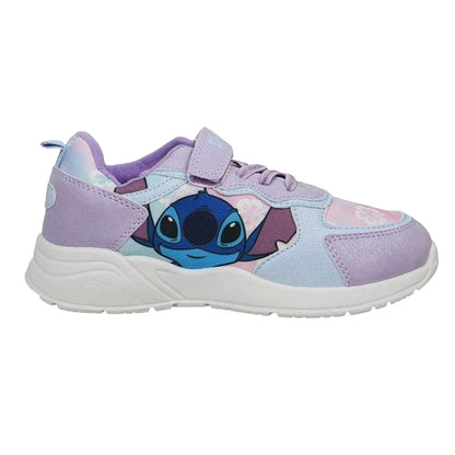 White-Purple - Front - Lilo & Stitch Childrens-Kids Stitch Leather Trainers