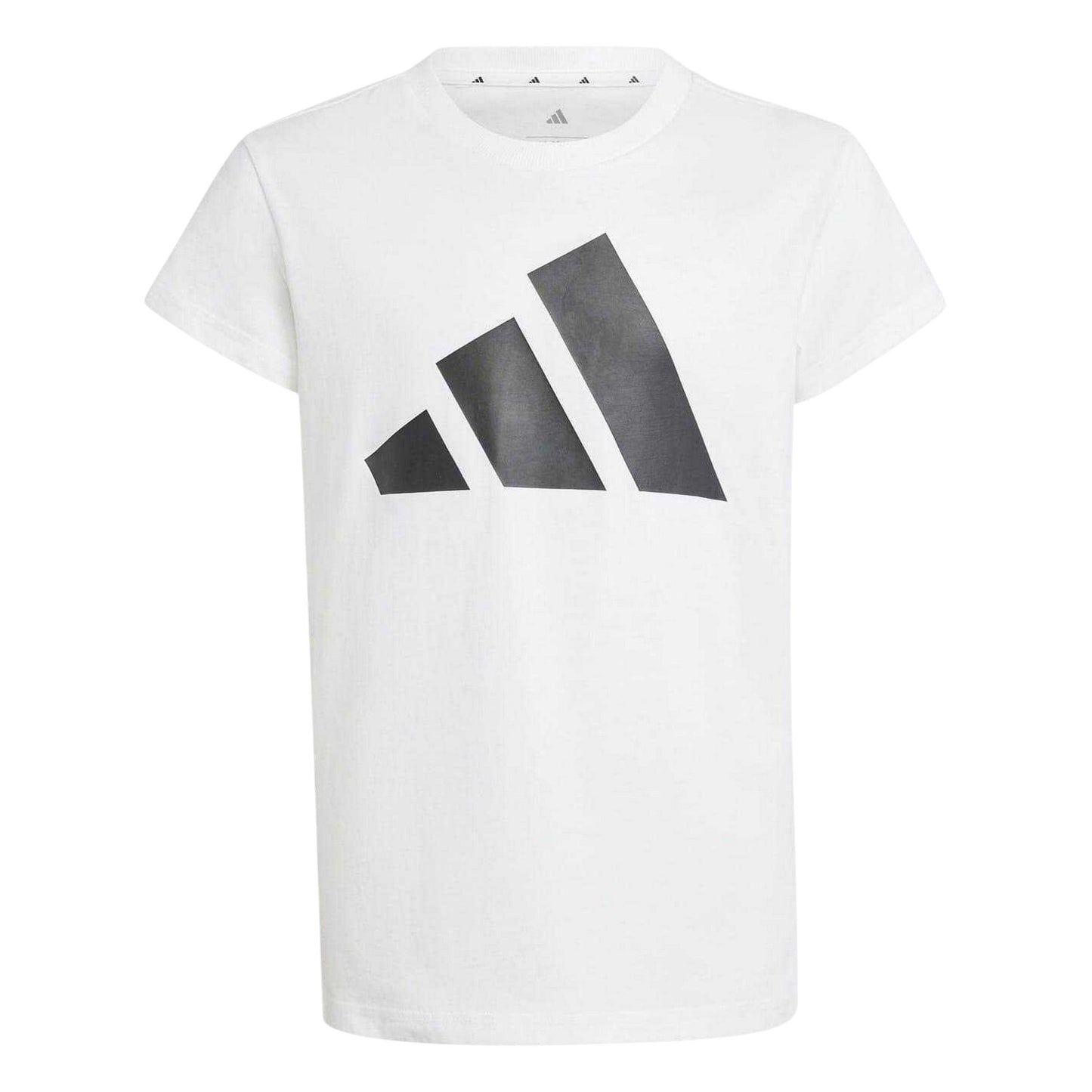 White-Black - Front - Adidas Girls Essentials Linear T-Shirt