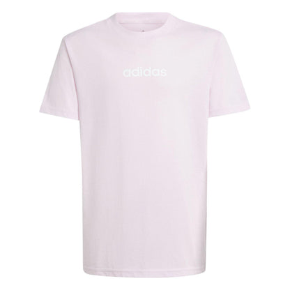 Pink - Front - Adidas Girls Essentials Linear T-Shirt