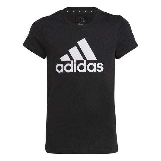 Black - Front - Adidas Girls Essentials Linear T-Shirt