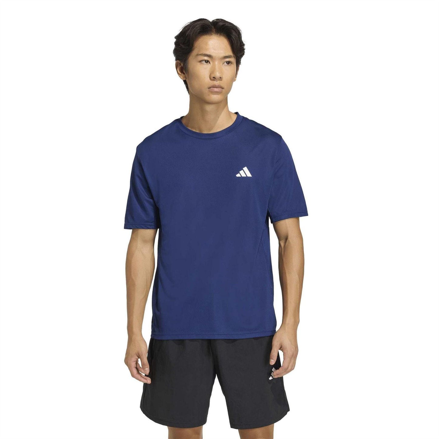 Navy - Side - Adidas Mens Essentials Training T-Shirt