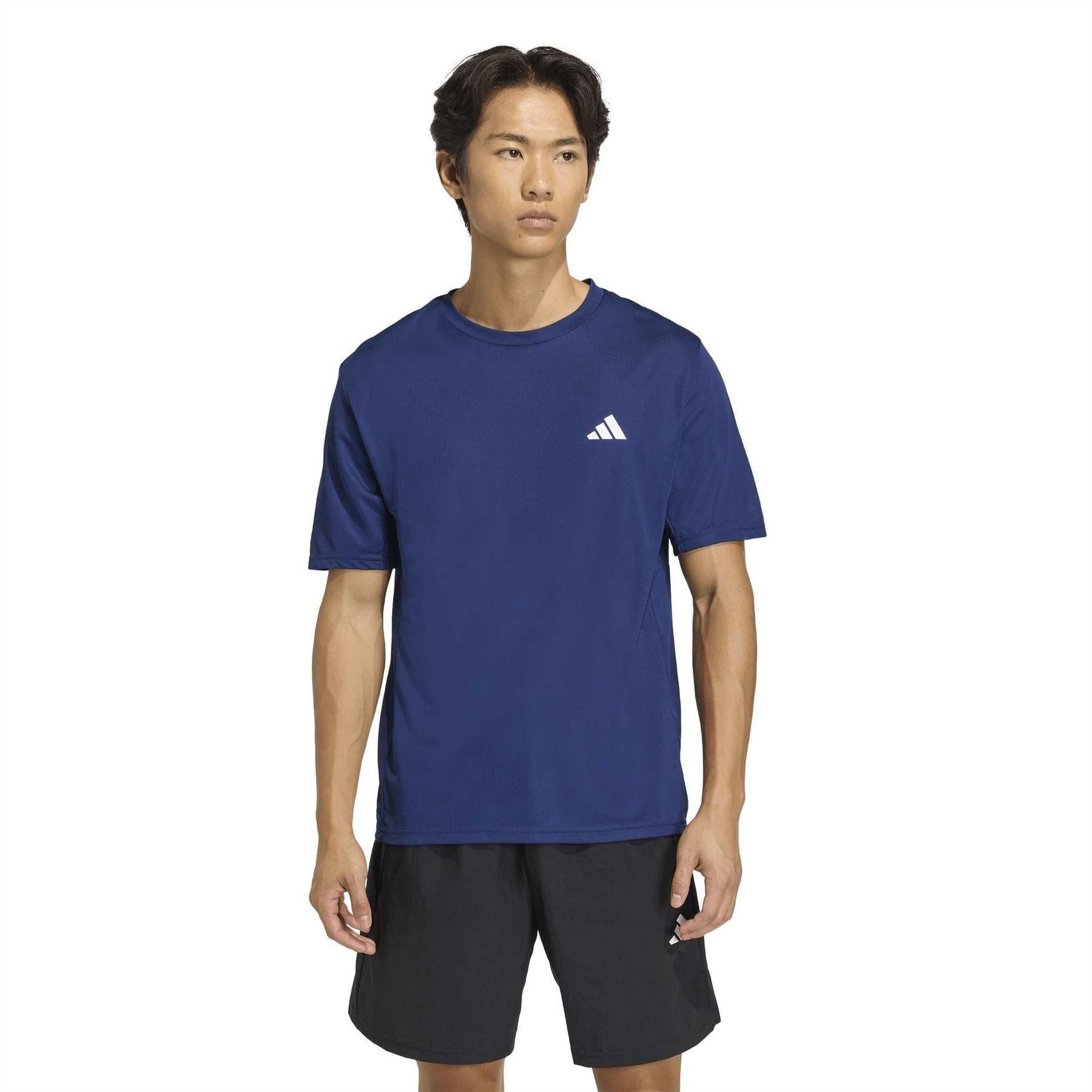 Navy - Side - Adidas Mens Essentials Training T-Shirt