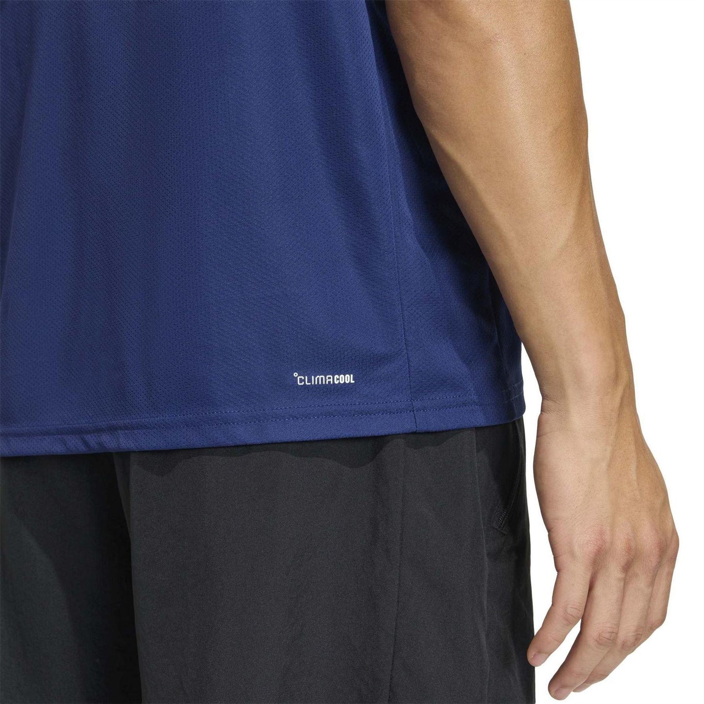 Navy - Close up - Adidas Mens Essentials Training T-Shirt