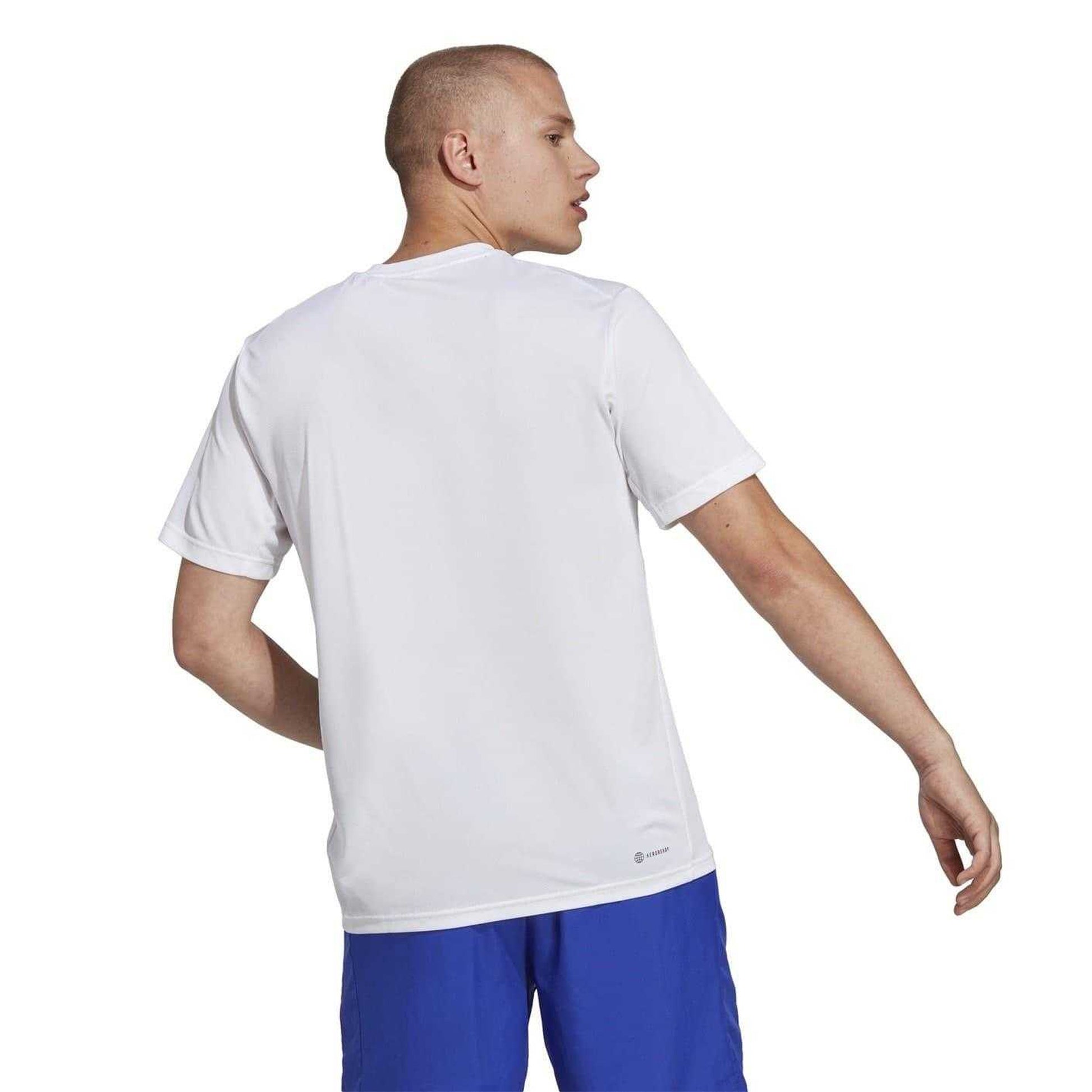 White-Black - Back - Adidas Mens Essentials Training T-Shirt