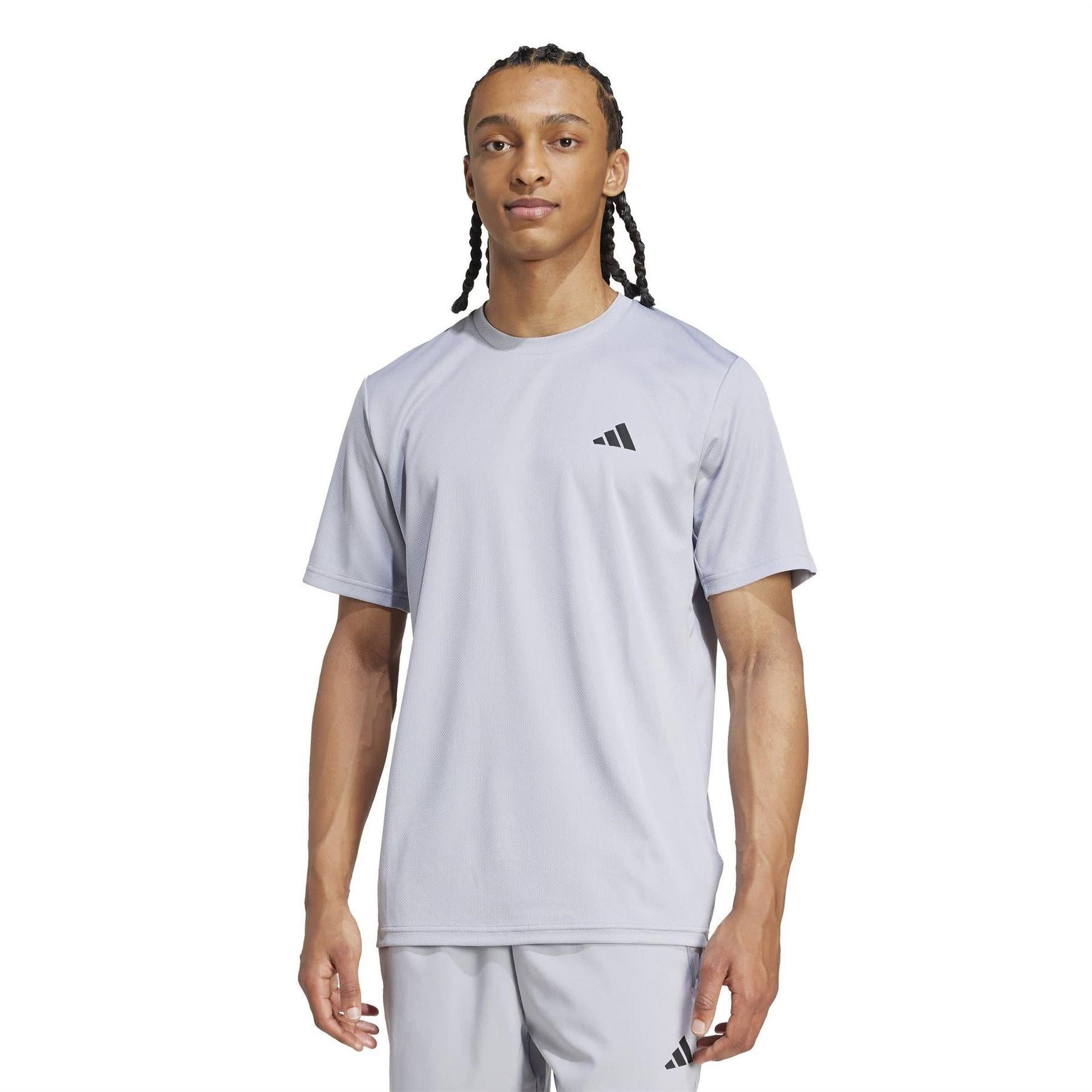Halo Grey-Black - Back - Adidas Mens Essentials Training T-Shirt