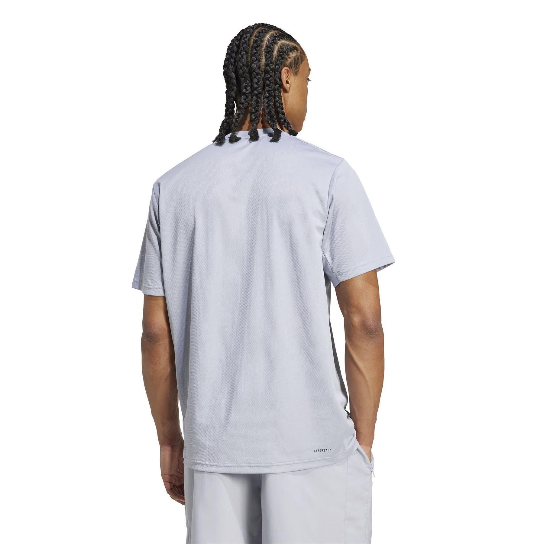 Halo Grey-Black - Side - Adidas Mens Essentials Training T-Shirt