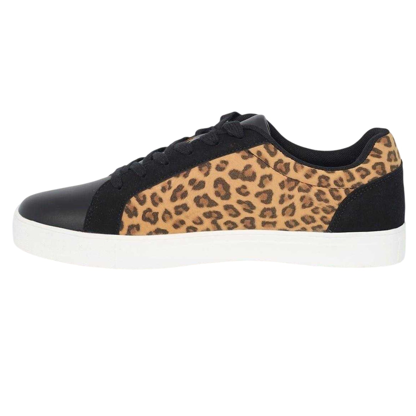 Black-Leopard - Back - Brave Soul Mens Leopard Print Trainers