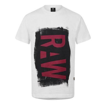 White - Front - G-Star Mens Raw Painted T-Shirt