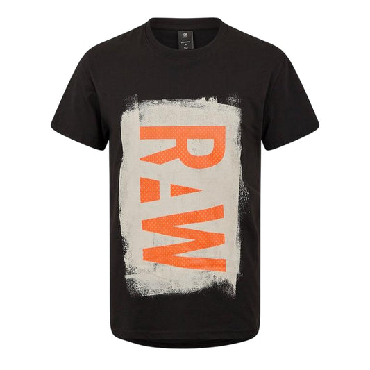 Dark Black - Front - G-Star Mens Raw Painted T-Shirt