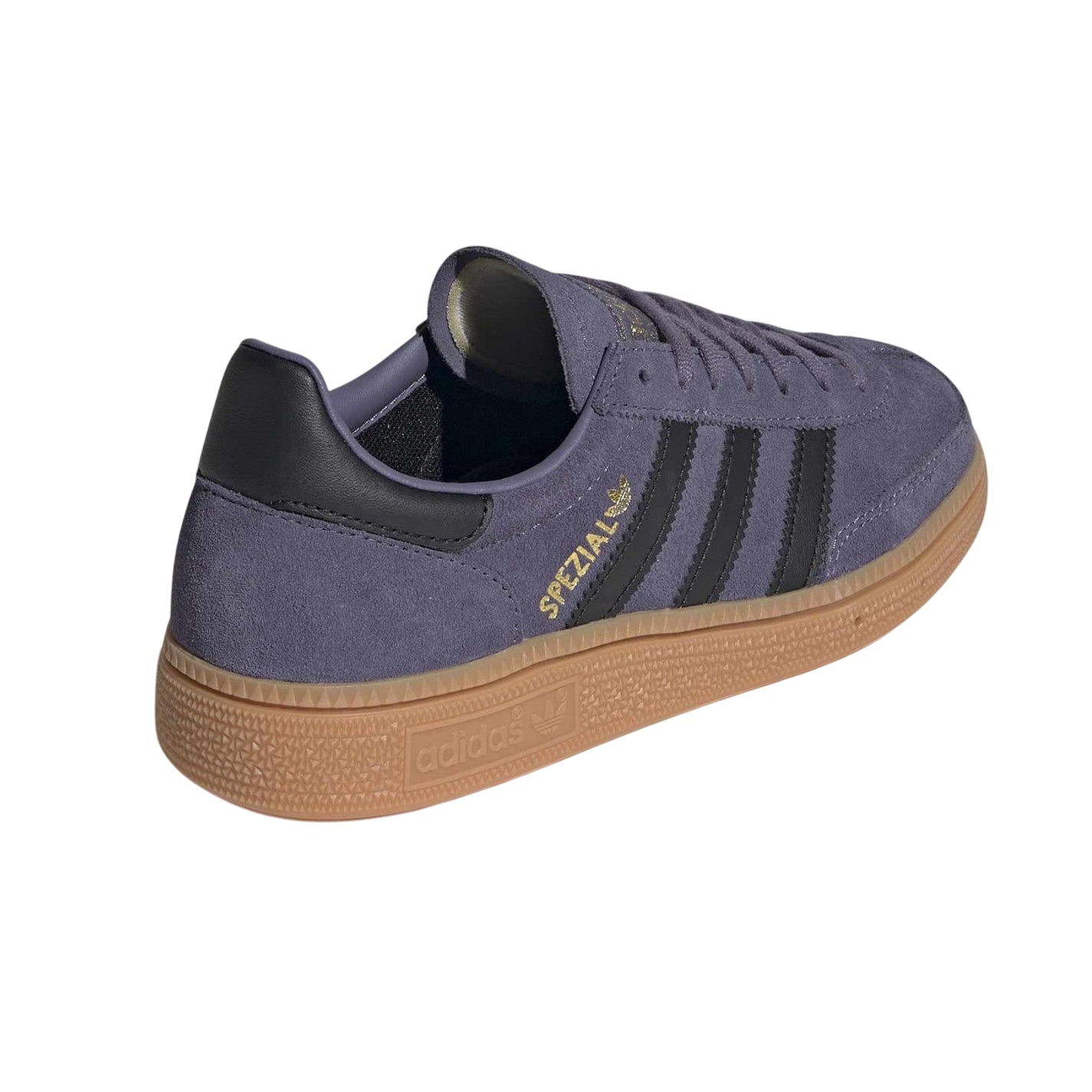Violet-Black - Back - Adidas Childrens-Kids Handball Spezial Cow Suede Trainers