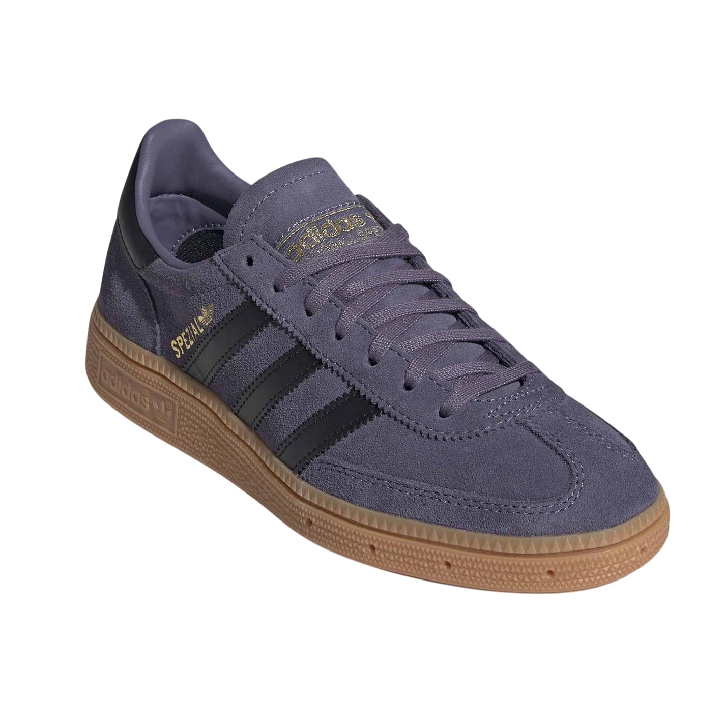 Violet-Black - Close up - Adidas Childrens-Kids Handball Spezial Cow Suede Trainers