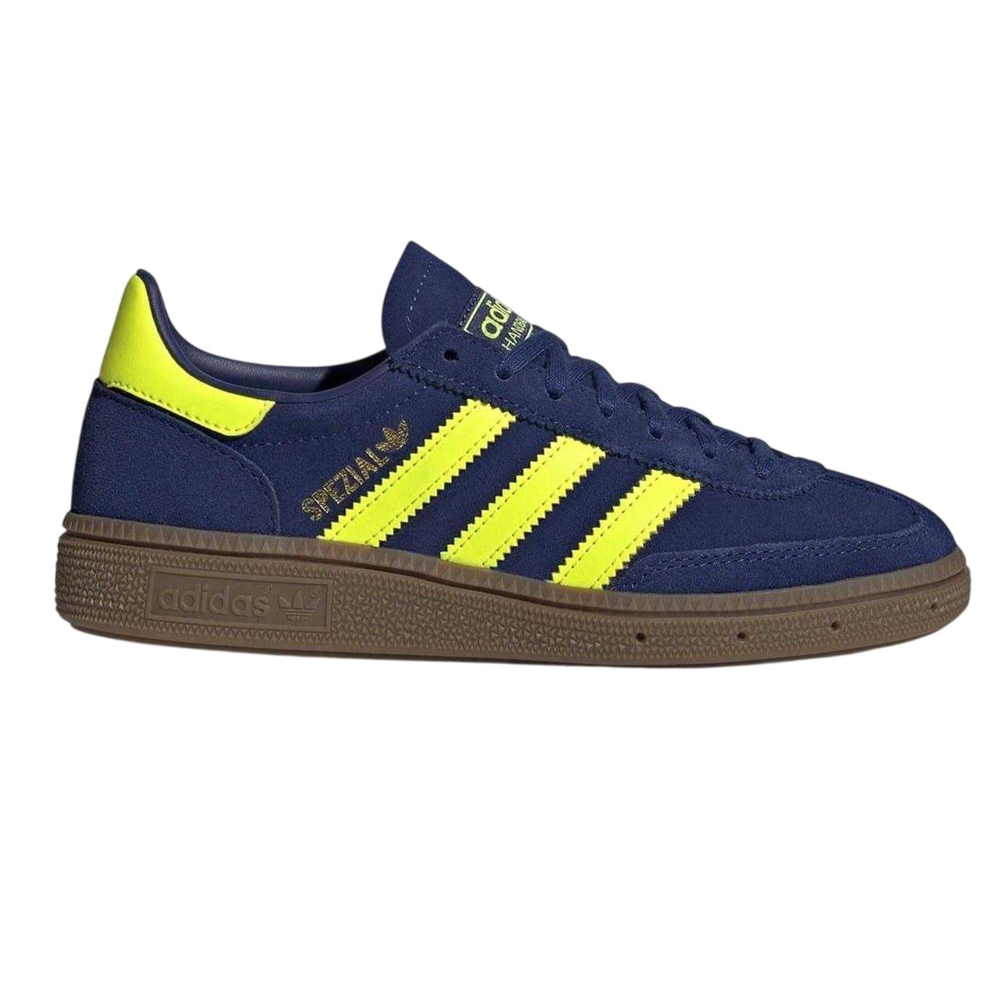 Blue-Yellow - Front - Adidas Childrens-Kids Handball Spezial Cow Suede Trainers