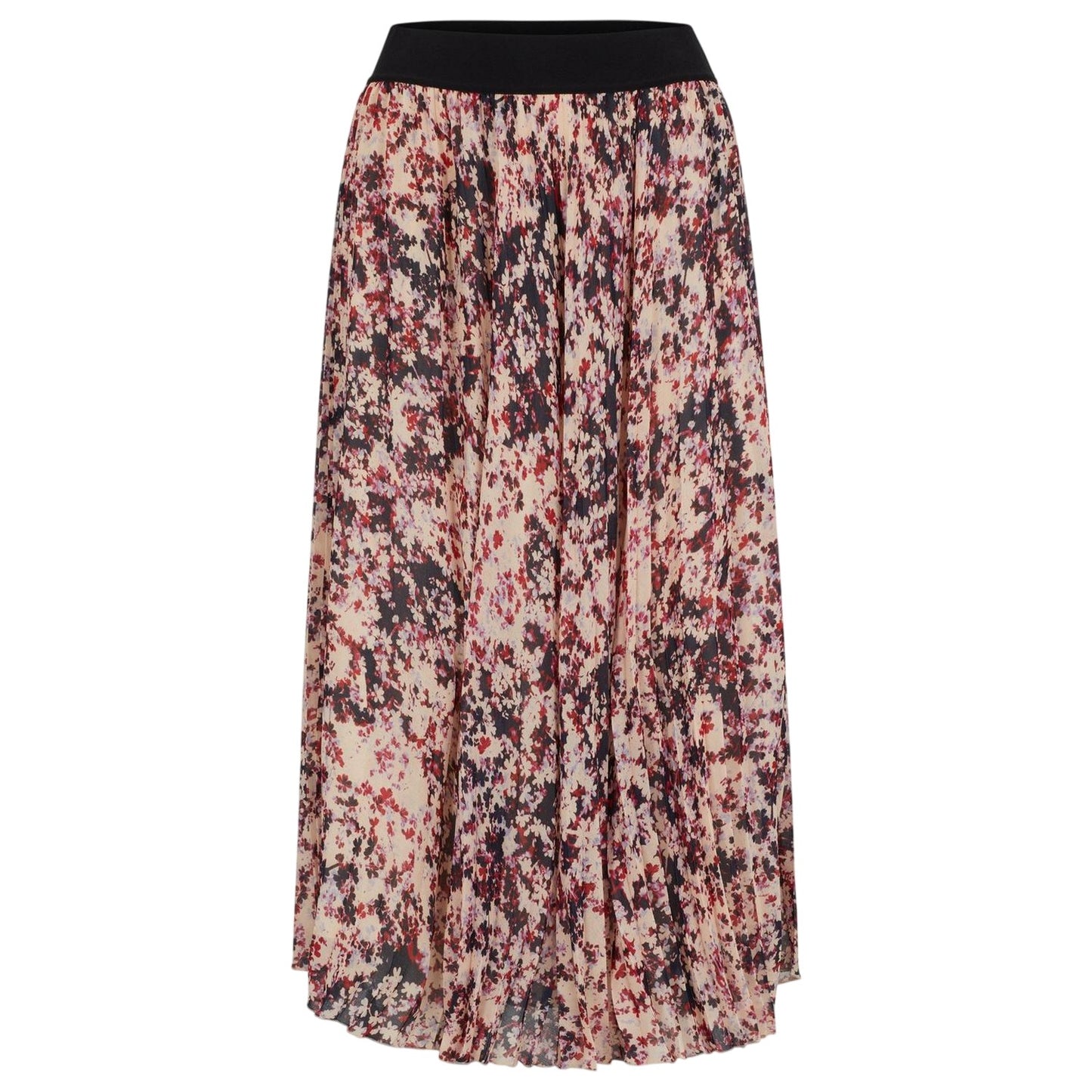 Multicoloured Print - Front - Boss Womens-Ladies Vapliso2 Abstract Floral Pleated Midi Skirt