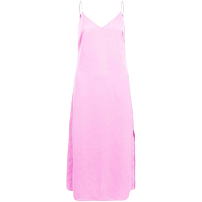 Fuchsia Pink - Front - Vila Womens-Ladies Satin Spaghetti Strap Spaghetti Strap Dress