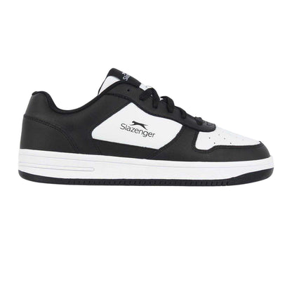 Black-White - Front - Slazenger Childrens-Kids Tower Leather Flat Trainers
