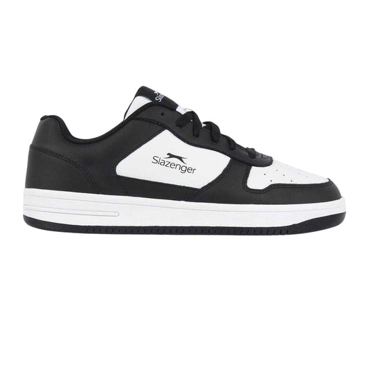 Black-White - Front - Slazenger Childrens-Kids Tower Leather Flat Trainers