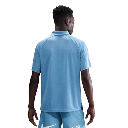 Blue - Back - Nike Mens Air Swoosh Stripes Polo Shirt