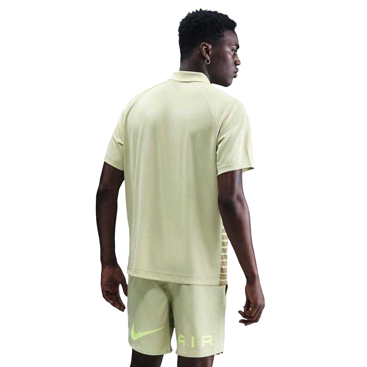 Olive Green - Back - Nike Mens Air Swoosh Stripes Polo Shirt