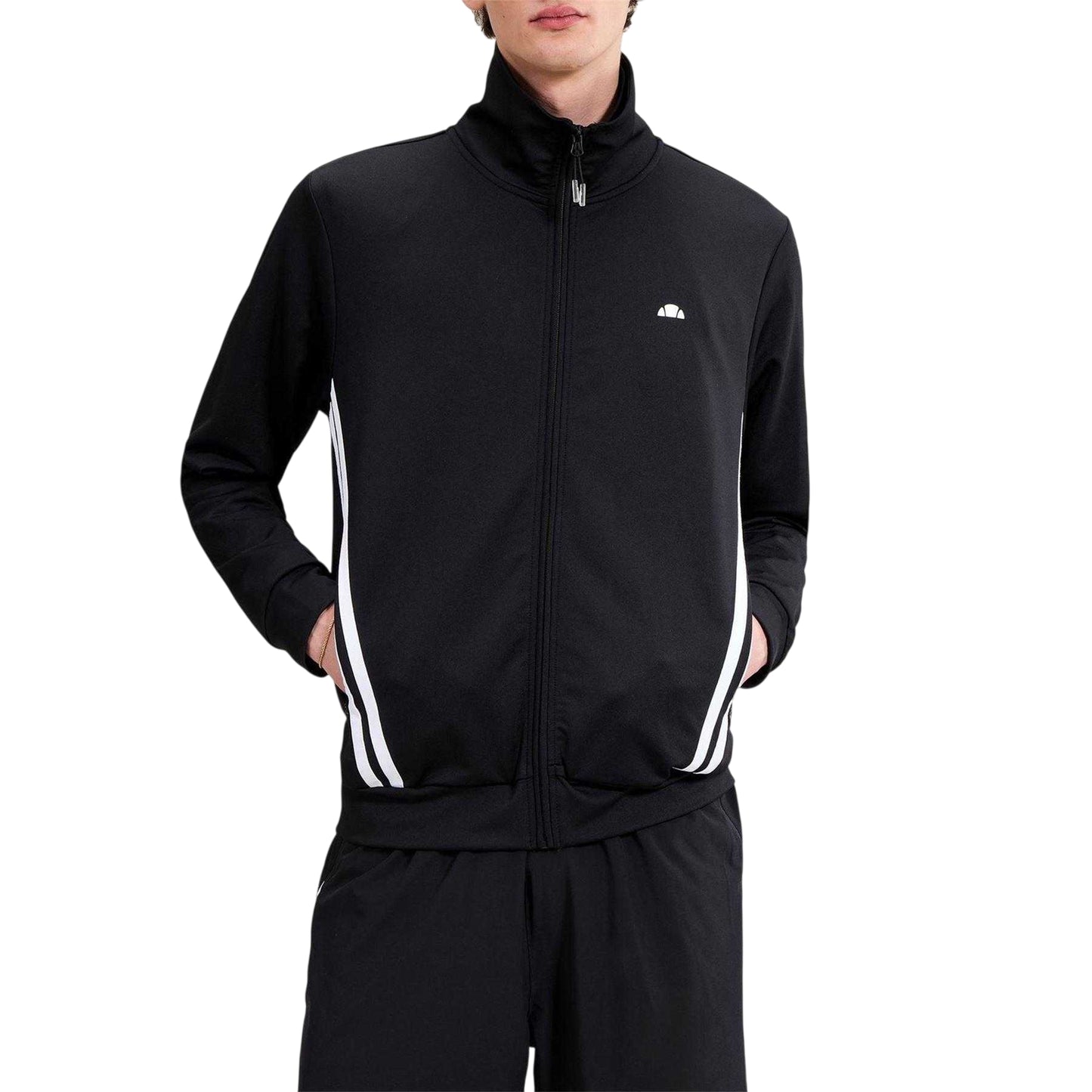 Black - Side - Ellesse Mens Tosciana Long-Sleeved Track Jacket