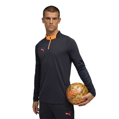 Navy Blue-Orange - Side - Puma Mens Individual Cup Drill Top