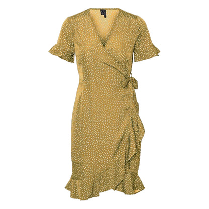 Gold - Front - Vero Moda Womens-Ladies Henna Dress