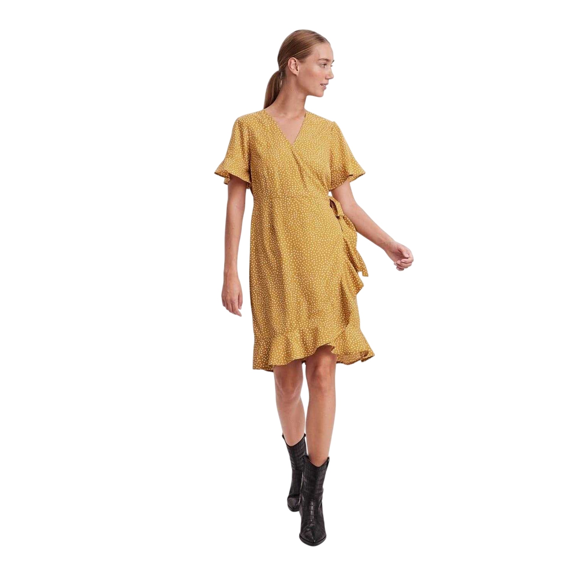 Gold - Side - Vero Moda Womens-Ladies Henna Dress