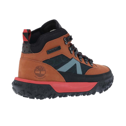 Brown - Back - Timberland Mens Waterproof Leather Mid Cut Lace Up Hiking Boots