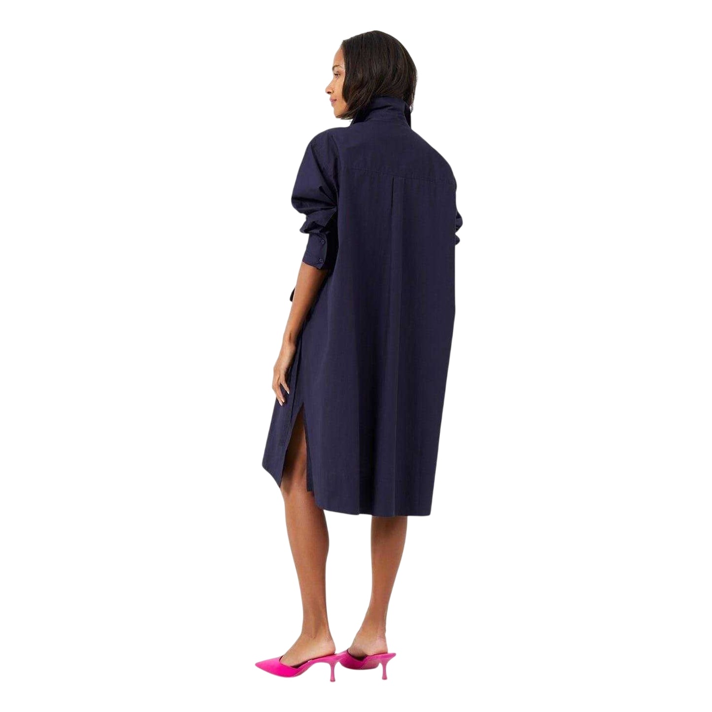 Marine - Side - French Connection Womens-Ladies Rhodes Sleeveless Shirt Dress