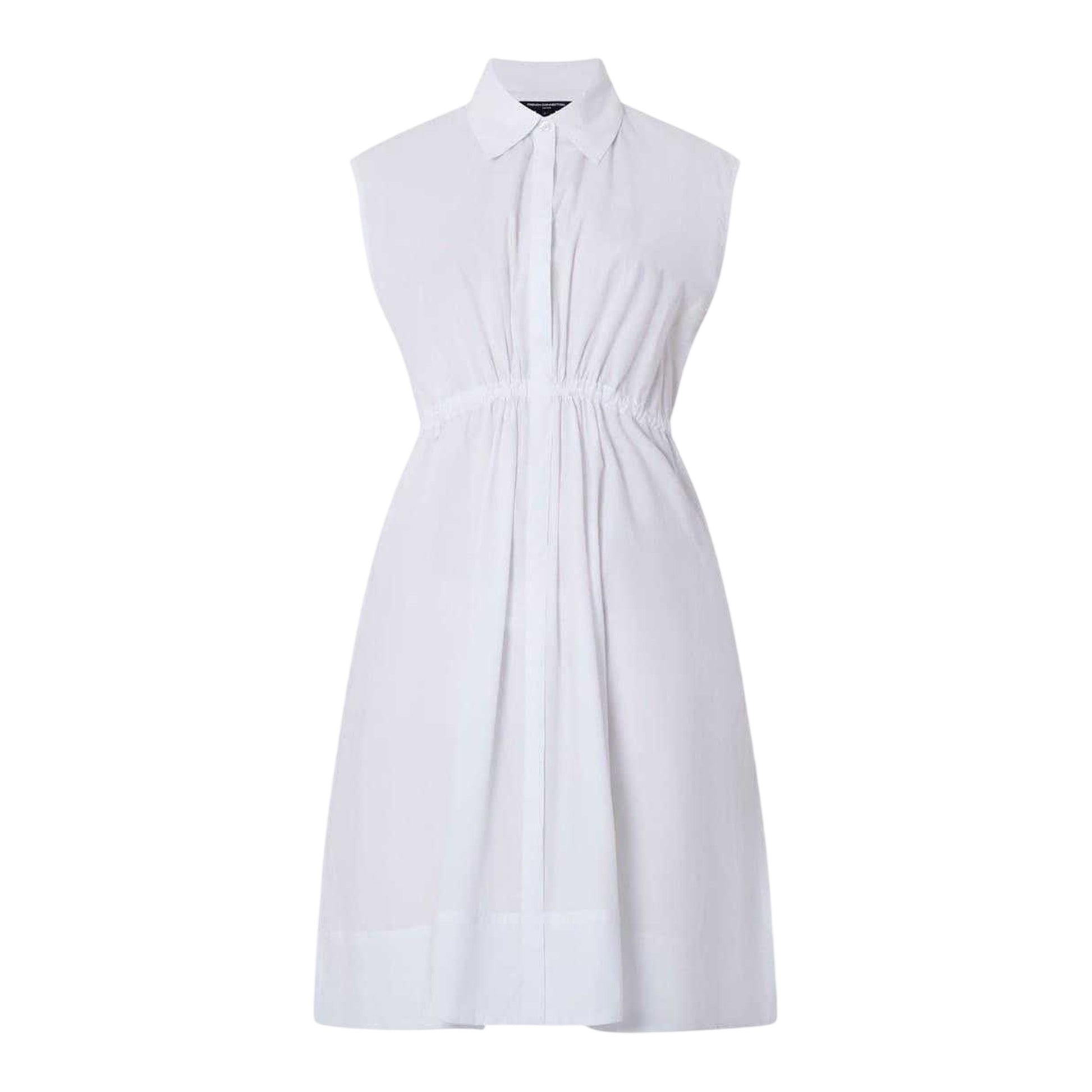White - Front - French Connection Womens-Ladies Rhodes Sleeveless Shirt Dress