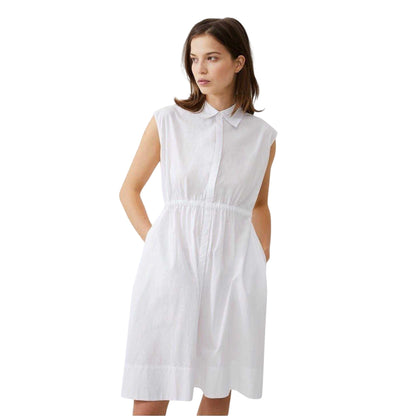 White - Side - French Connection Womens-Ladies Rhodes Sleeveless Shirt Dress