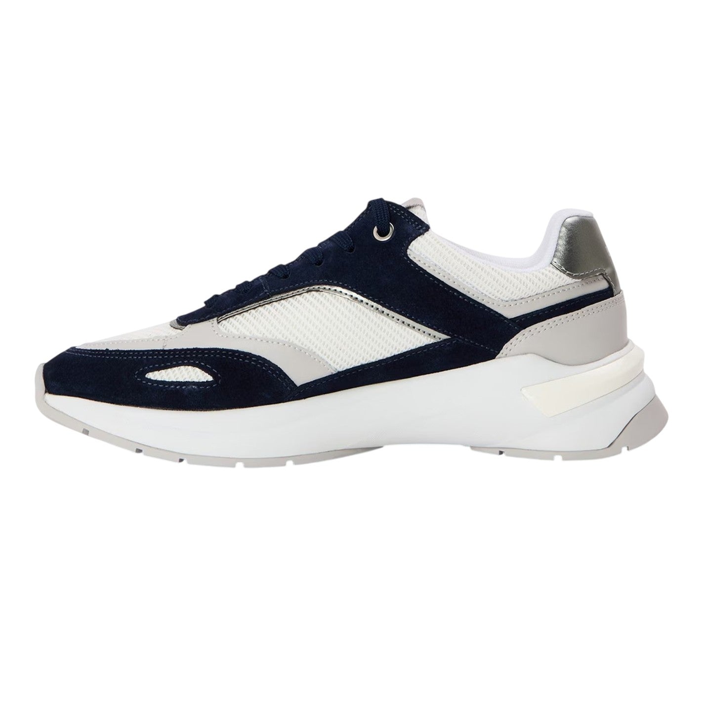White - Back - Boss Womens-Ladies Skylar Suede Trainers