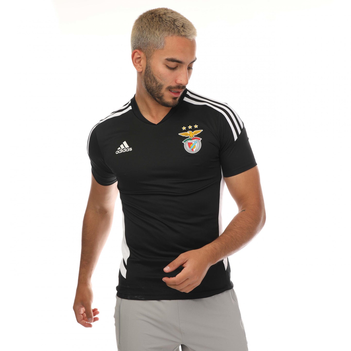 Black - Side - Adidas Mens 2022-23 SL Benfica Training Top