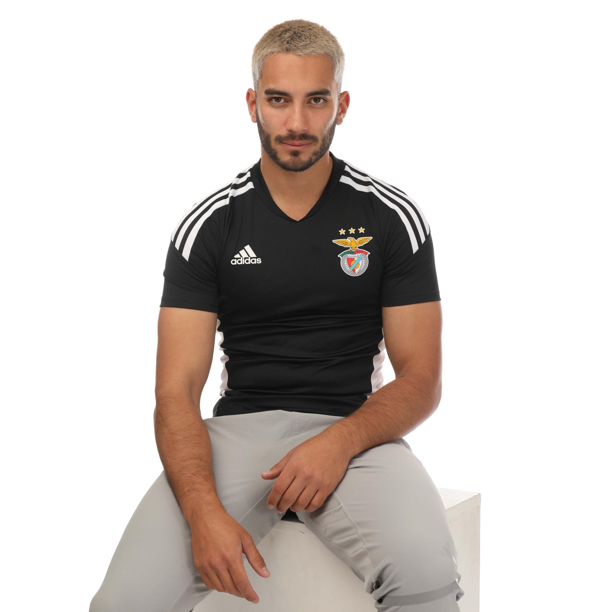 Black - Lifestyle - Adidas Mens 2022-23 SL Benfica Training Top
