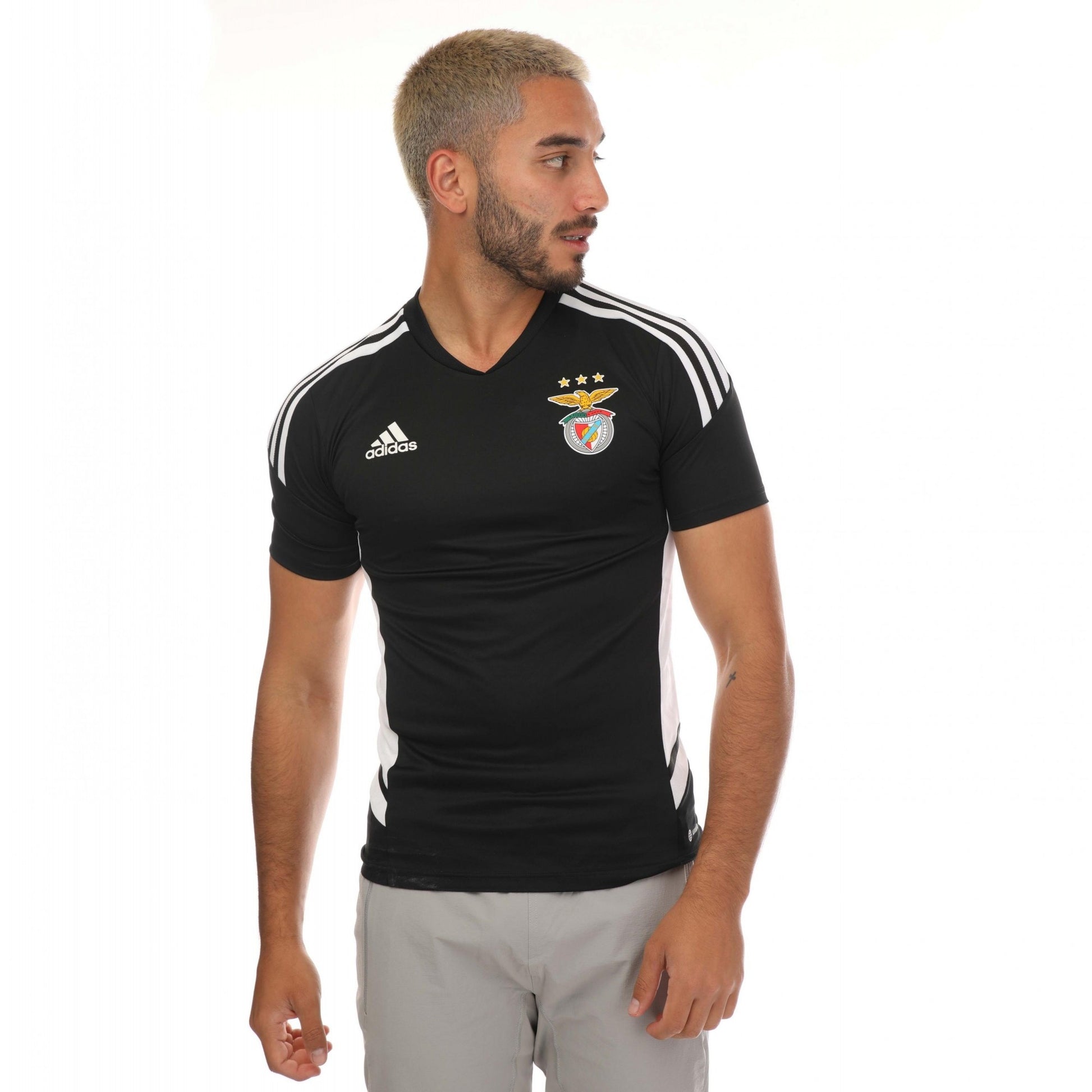 Black - Front - Adidas Mens 2022-23 SL Benfica Training Top