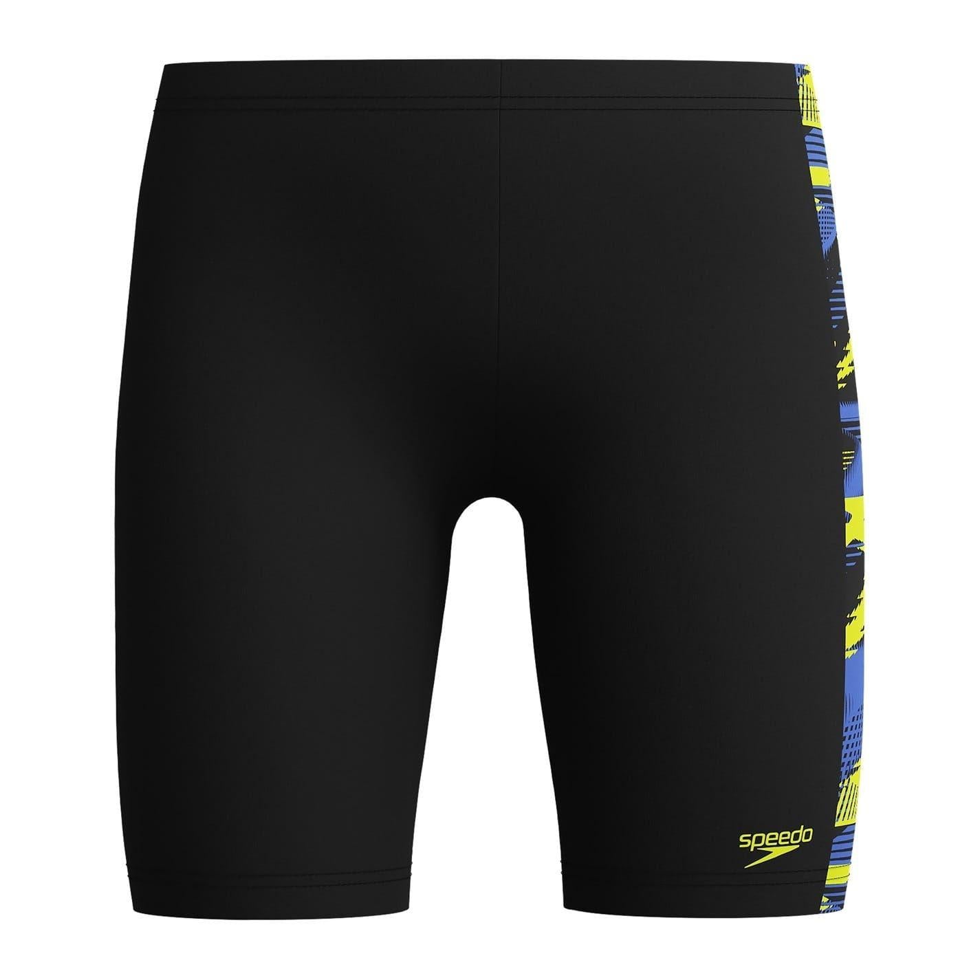 Hyper Yellow - Front - Speedo Boys Contrast Detail Jammer Shorts