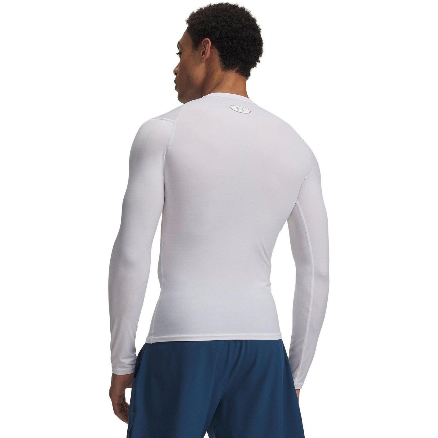 White - Back - Under Armour Mens Elite Compression Long-Sleeved Base Layer Top