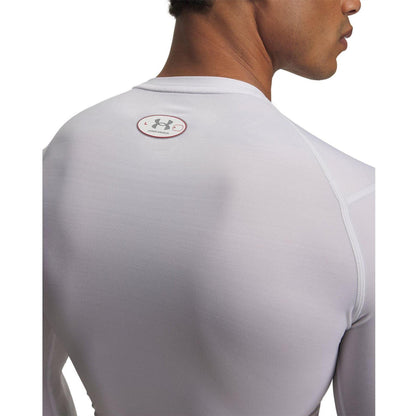 White - Side - Under Armour Mens Elite Compression Long-Sleeved Base Layer Top