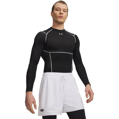 Black - Front - Under Armour Mens Elite Compression Long-Sleeved Base Layer Top