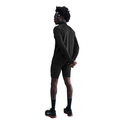Black - Back - Nike Mens Quarter Zip Running Base Layer Top