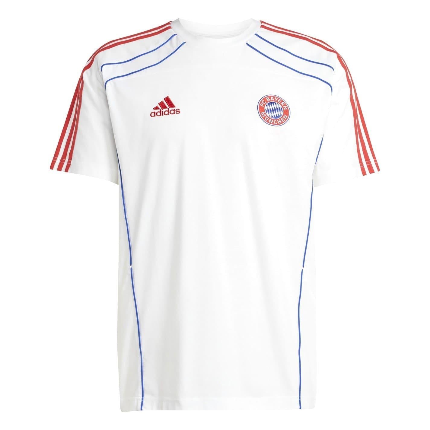 White - Front - Adidas Mens FC Bayern Munich T-Shirt
