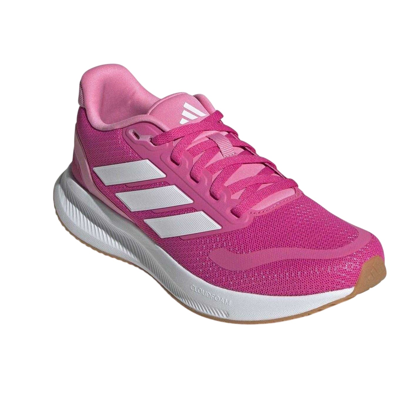 Pink-White - Pack Shot - Adidas Childrens-Kids Runfalcon 5 Cloudfoam Trainers