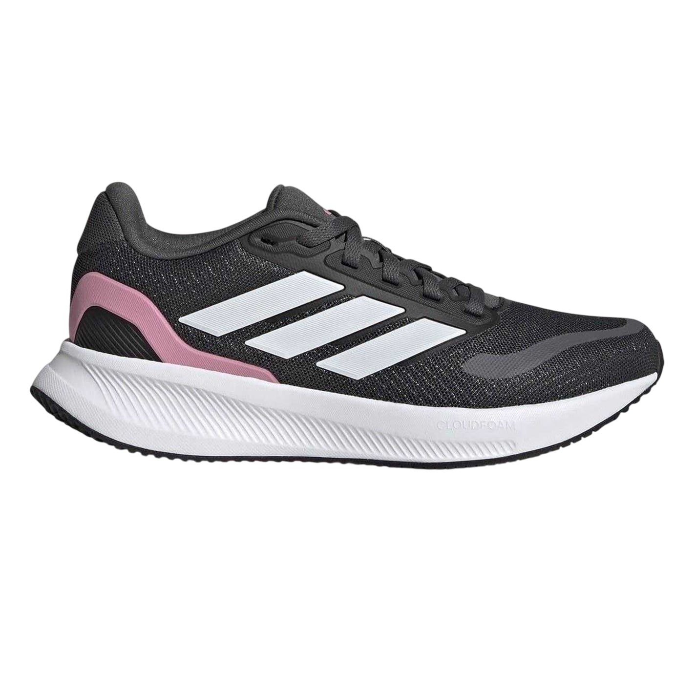 Grey-Pink - Front - Adidas Childrens-Kids Runfalcon 5 Cloudfoam Trainers