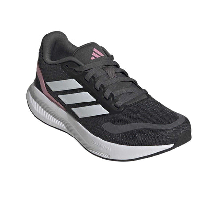 Grey-Pink - Pack Shot - Adidas Childrens-Kids Runfalcon 5 Cloudfoam Trainers