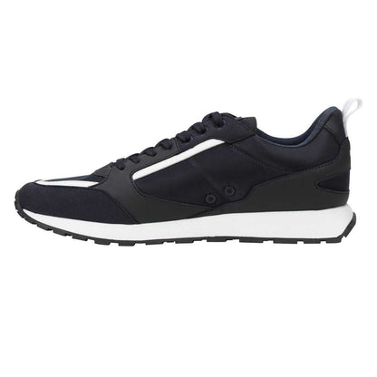 Navy - Side - Hugo Mens Icelin Leather Trainers