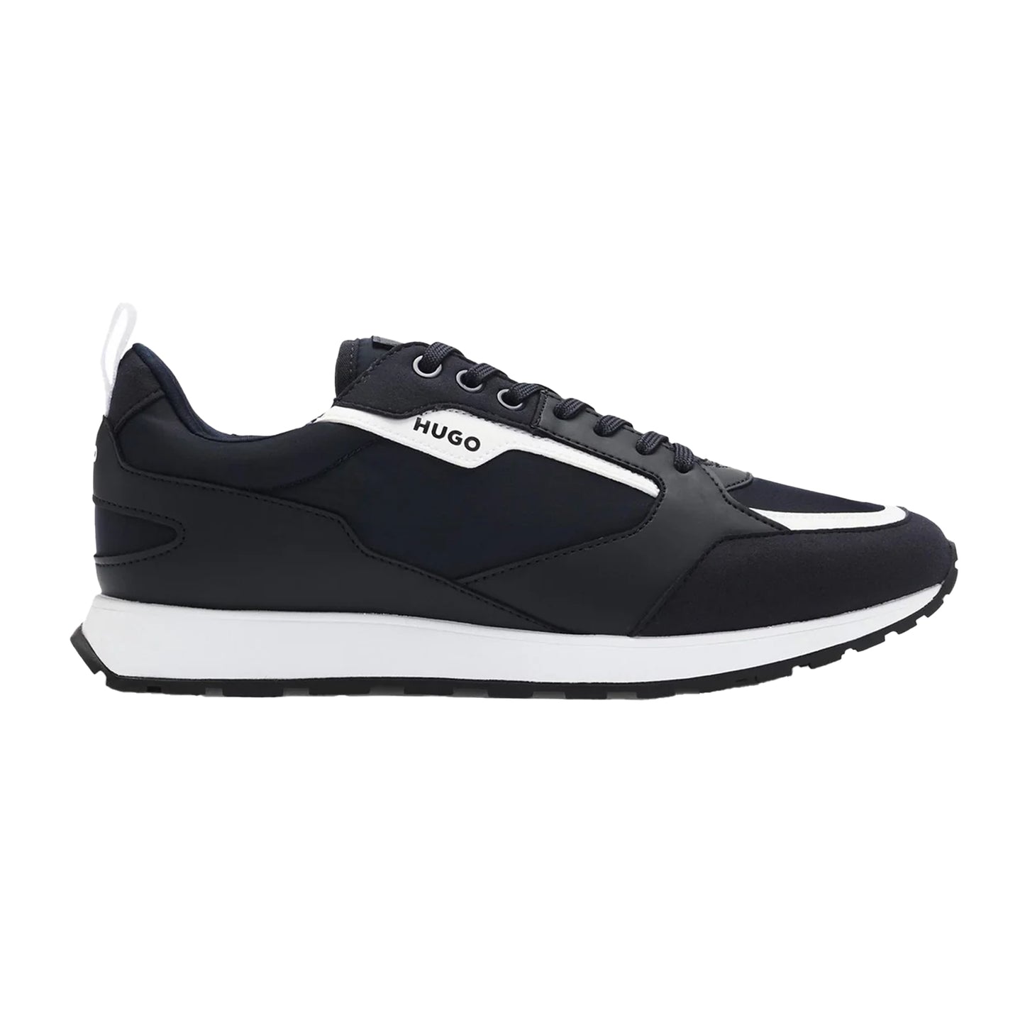 Dark Blue - Front - Hugo Mens Icelin Leather Trainers