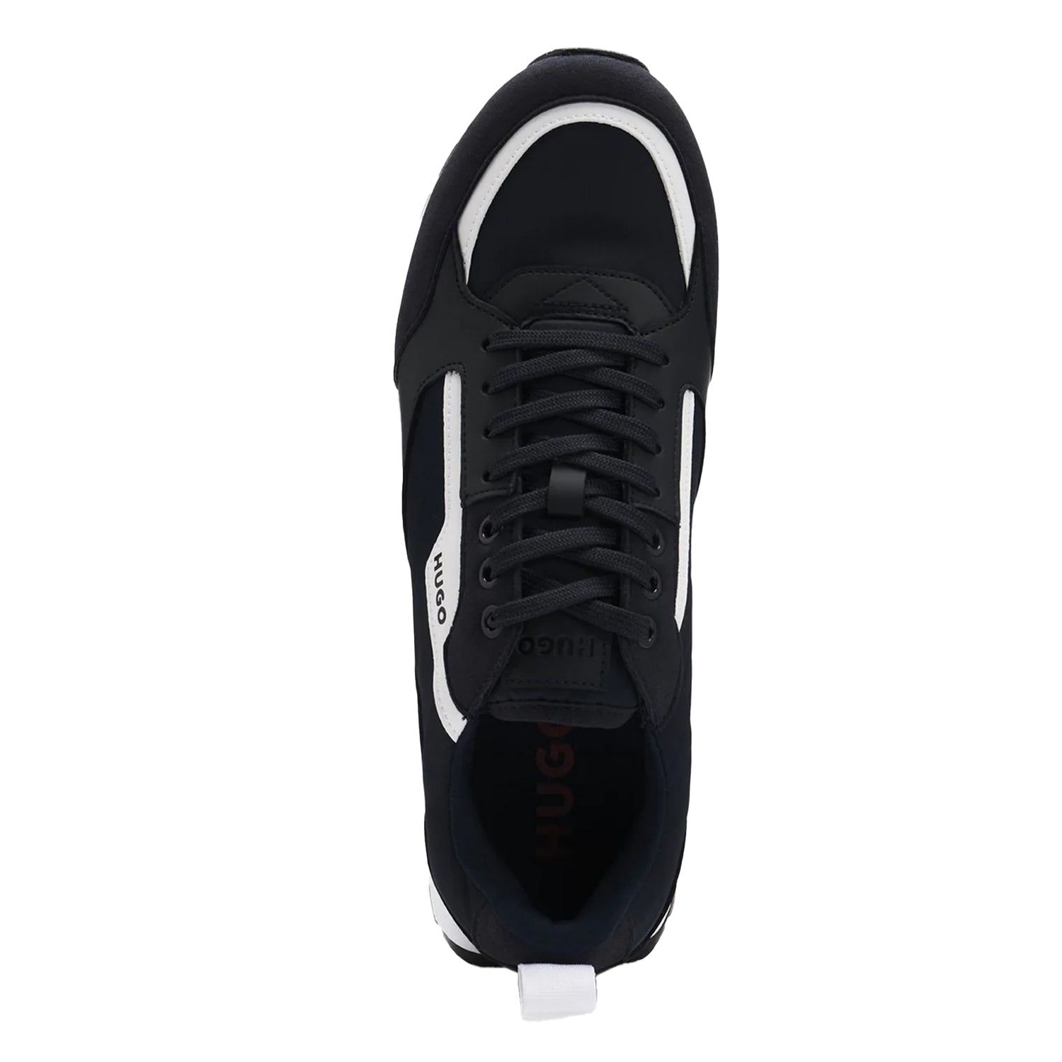 Dark Blue - Side - Hugo Mens Icelin Leather Trainers