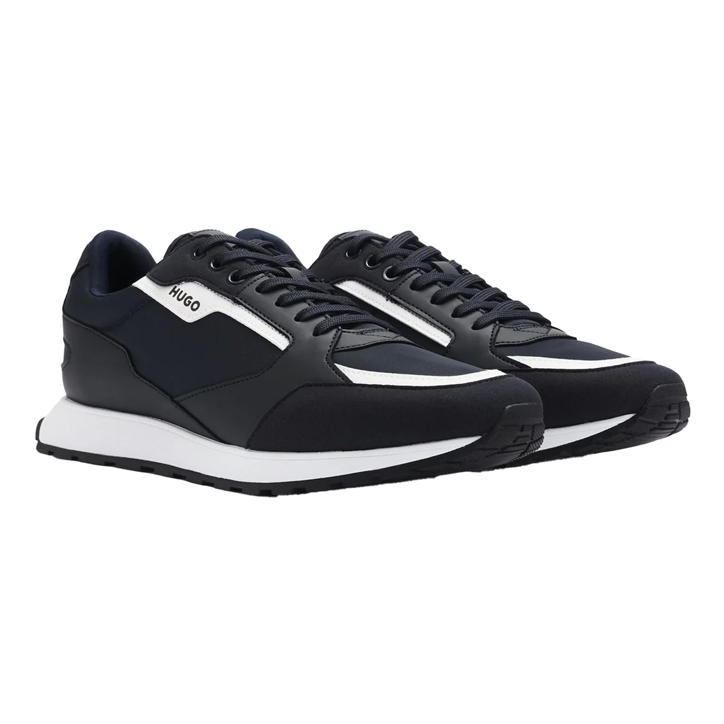 Dark Blue - Lifestyle - Hugo Mens Icelin Leather Trainers