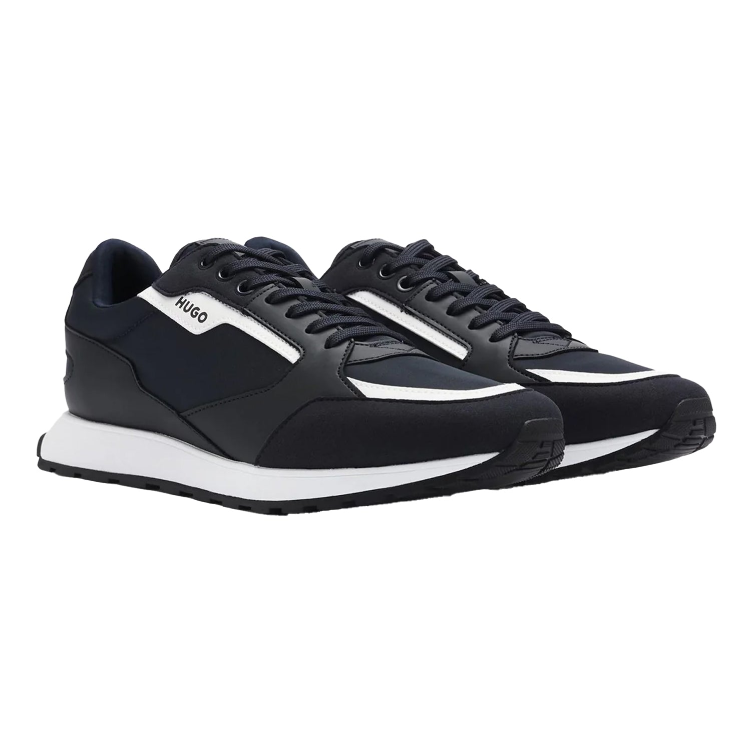 Dark Blue - Lifestyle - Hugo Mens Icelin Leather Trainers